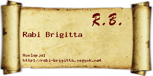 Rabi Brigitta névjegykártya